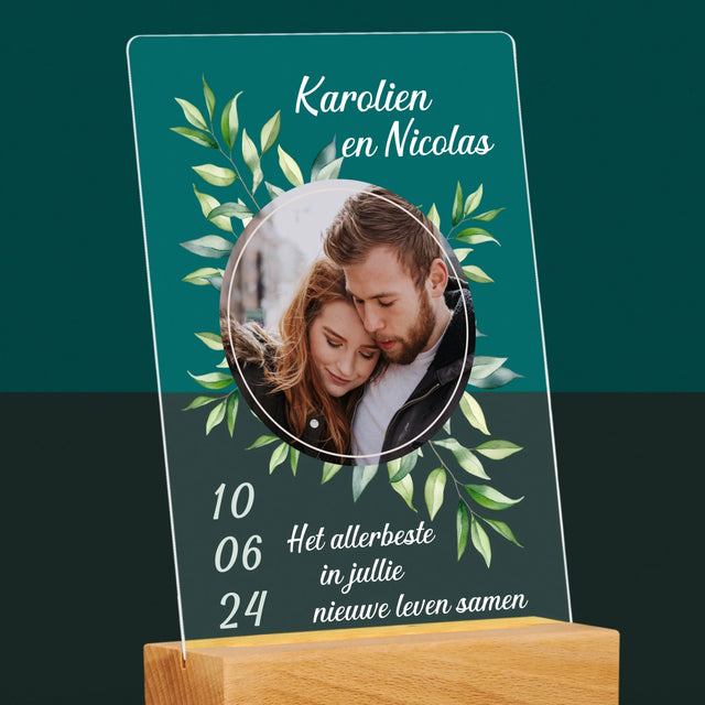 Foto En Handtekening: Trouw, Blaadjes - Afdruk Op Acrylglas (Verticaal)