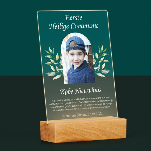 Foto En Handtekening: Eerste Heilige Communie - Afdruk Op Acrylglas (Verticaal)