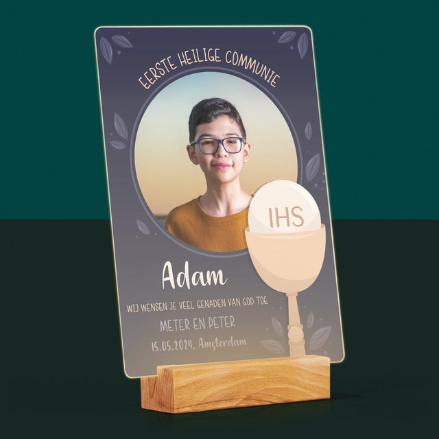 Foto En Handtekening: Eerste Heilige Communie - Afdruk Op Acrylglas (Verticaal)