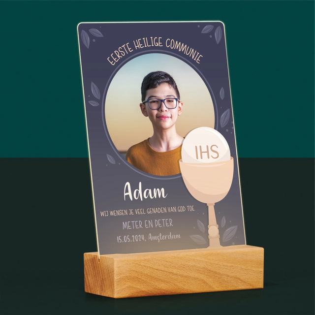 Foto En Handtekening: Eerste Heilige Communie - Afdruk Op Acrylglas (Verticaal)