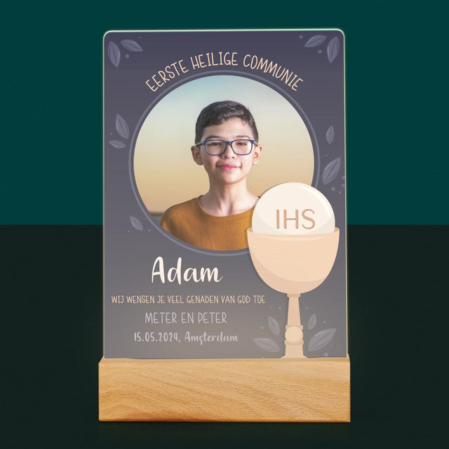 Foto En Handtekening: Eerste Heilige Communie - Afdruk Op Acrylglas (Verticaal)
