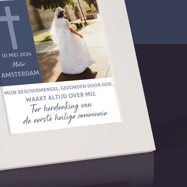 Foto En Handtekening: Communie, Beschermengel - Fotokader (Horziontaal)