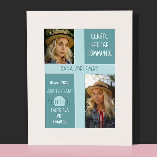 Fotocollage: Eerste Communie - Fotokader (Horziontaal)