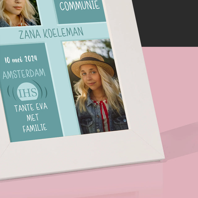 Fotocollage: Eerste Communie - Fotokader (Horziontaal)