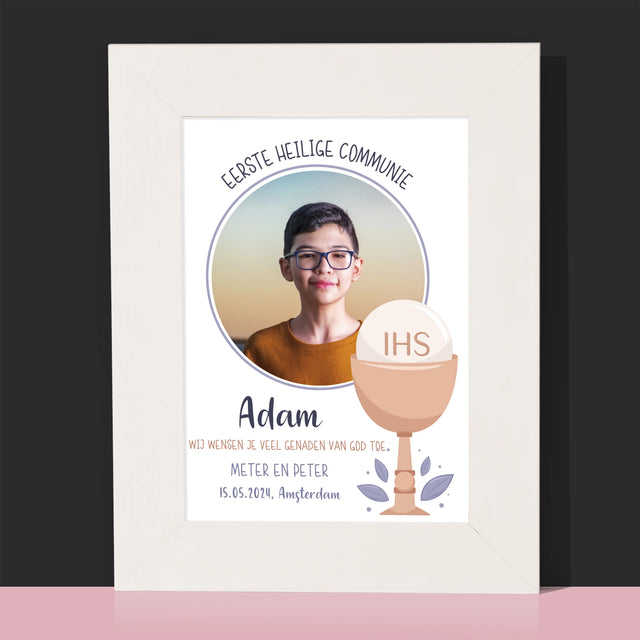 Foto En Handtekening: Eerste Heilige Communie - Fotokader (Horziontaal)