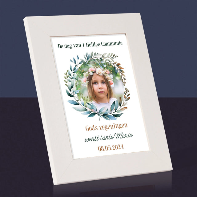 Foto En Handtekening: Op De Dag Van I Heilige Communie - Fotokader (Horziontaal)