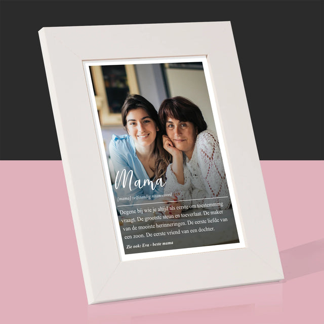 Foto En Handtekening: Mama Definitie - Fotokader (Horziontaal)