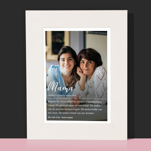 Foto En Handtekening: Mama Definitie - Fotokader (Horziontaal)