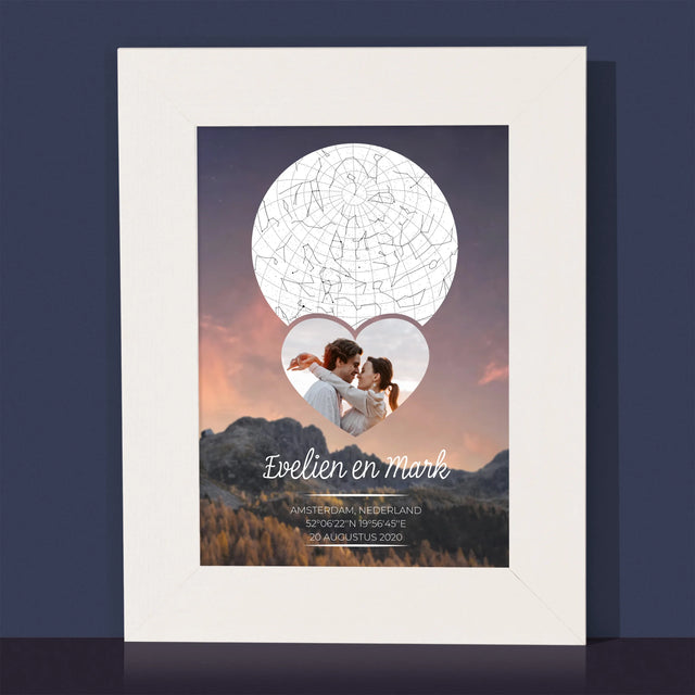 Starrenkaart: Verliefden Op De Bergen - Fotokader (Horziontaal)