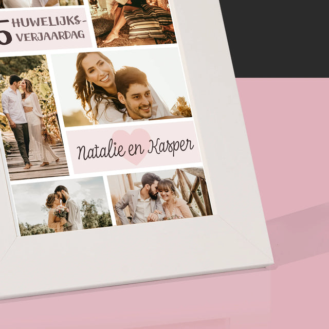 Fotocollage: 5De Huwelijksverjaardag - Fotokader (Horziontaal)