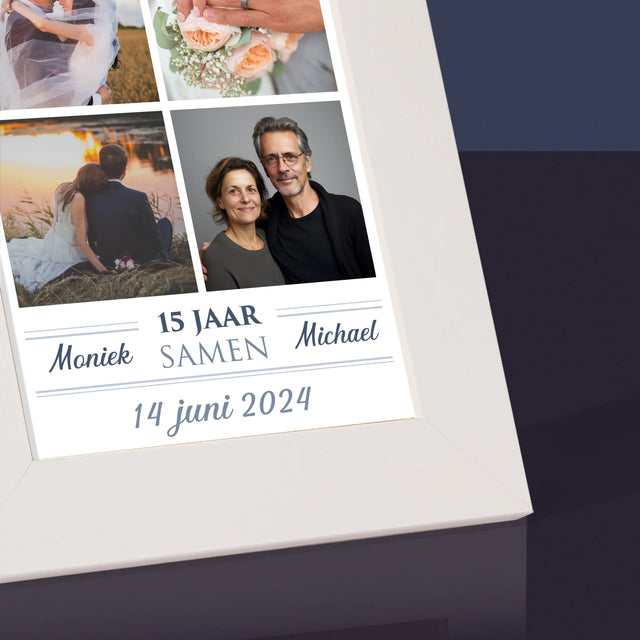 Fotocollage: 15 Jaar Samen - Fotokader (Horziontaal)