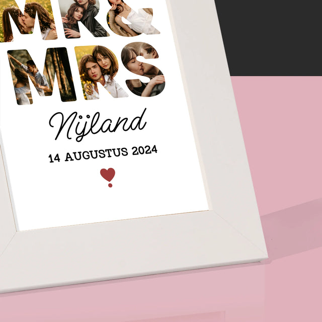 Woord Van Foto'S: Mr&Mrs - Fotokader (Horziontaal)