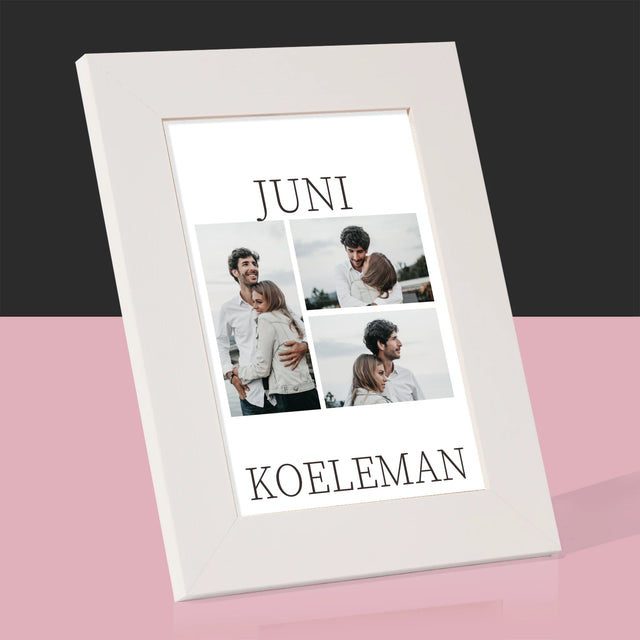 Fotocollage: Mr&Mrs Datum - Fotokader (Horziontaal)