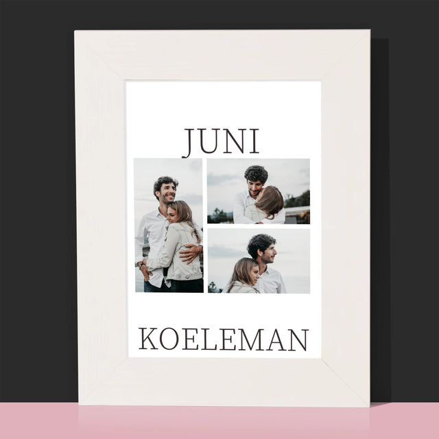 Fotocollage: Mr&Mrs Datum - Fotokader (Horziontaal)