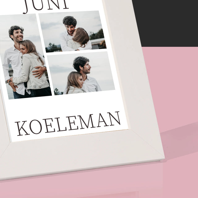 Fotocollage: Mr&Mrs Datum - Fotokader (Horziontaal)
