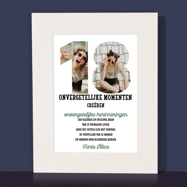 Woord Van Foto'S: 18De Verjaardag - Fotokader (Horziontaal)