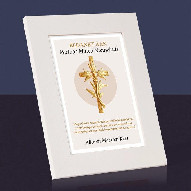 Naam En Handtekening : Bedankt Aan Pastoor - Fotokader (Horziontaal)