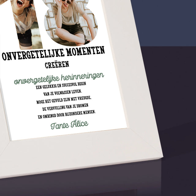 Woord Van Foto'S: 18De Verjaardag - Fotokader (Horziontaal)