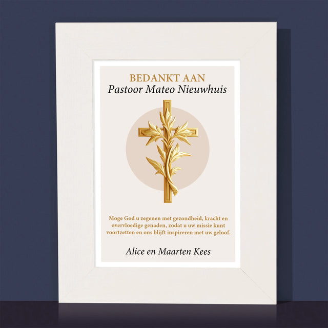 Naam En Handtekening : Bedankt Aan Pastoor - Fotokader (Horziontaal)