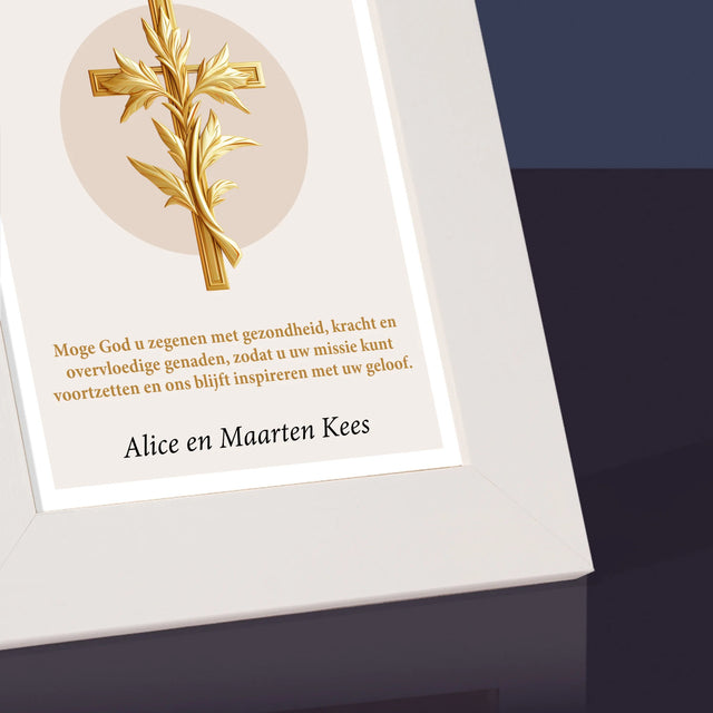 Naam En Handtekening : Bedankt Aan Pastoor - Fotokader (Horziontaal)