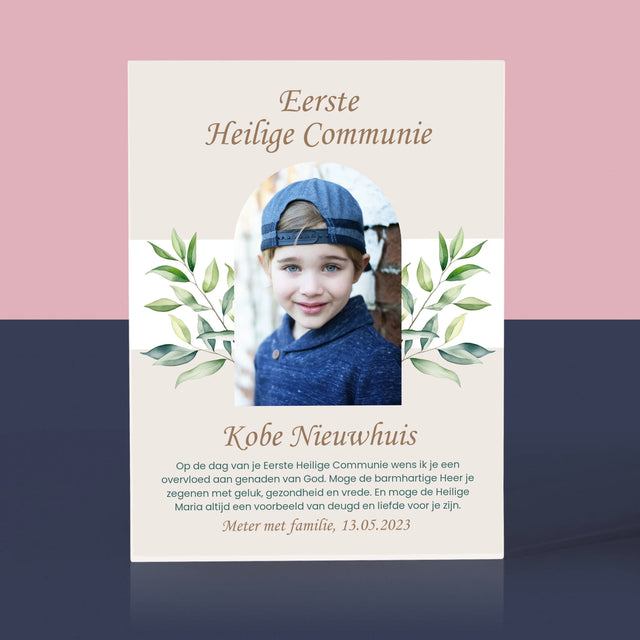 Foto En Handtekening: Eerste Heilige Communie - Acryl Blok