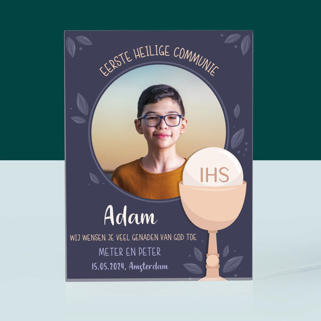 Foto En Handtekening: Eerste Heilige Communie - Acryl Blok