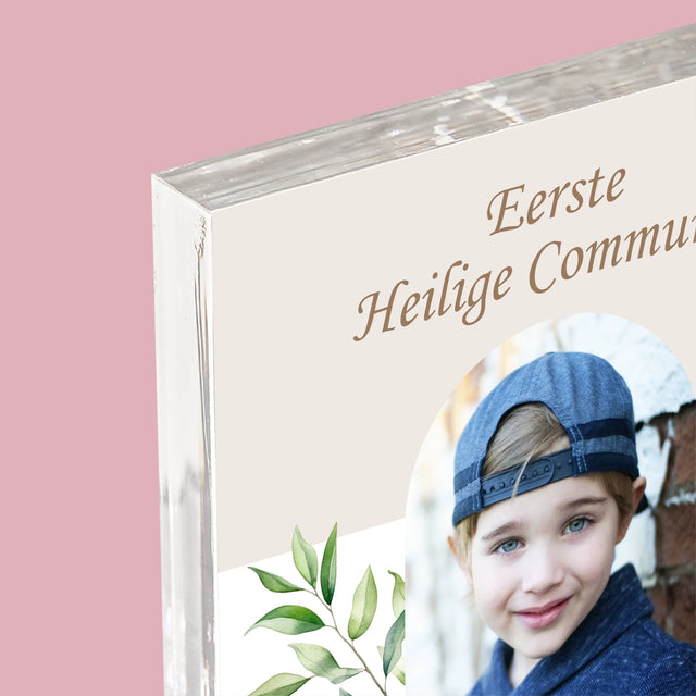 Foto En Handtekening: Eerste Heilige Communie - Acryl Blok