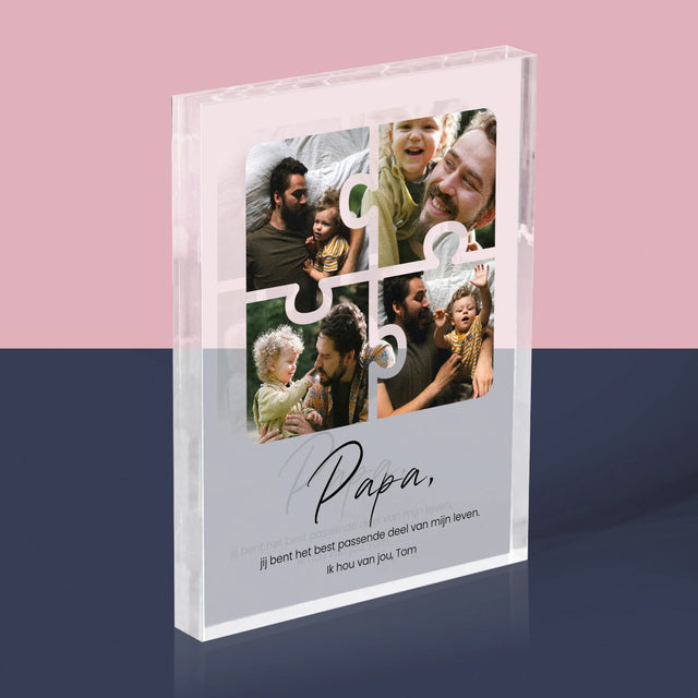 Fotocollage: Fotopuzzel, Papa - Acryl Blok