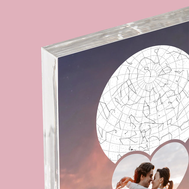 Starrenkaart: Verliefden Op De Bergen - Acryl Blok