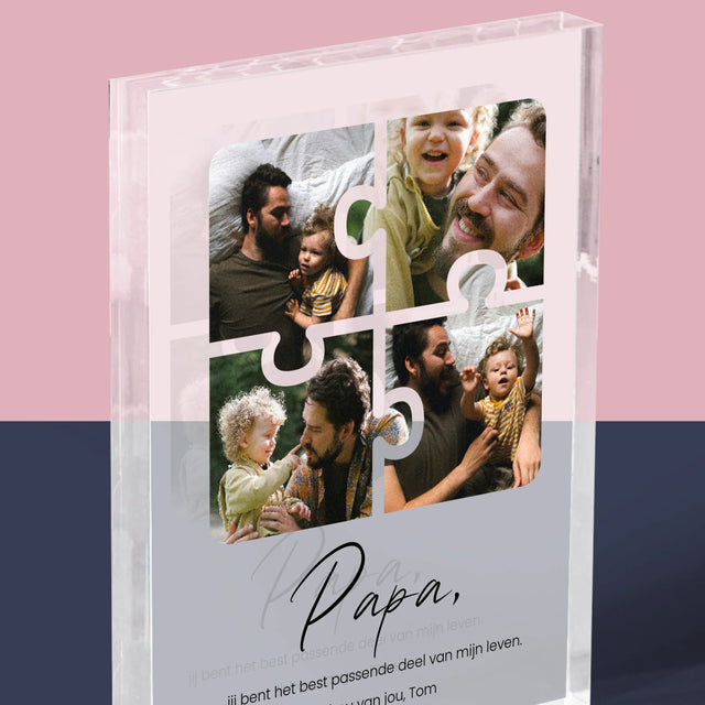 Fotocollage: Fotopuzzel, Papa - Acryl Blok