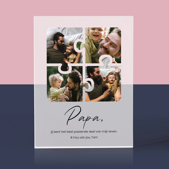 Fotocollage: Fotopuzzel, Papa - Acryl Blok