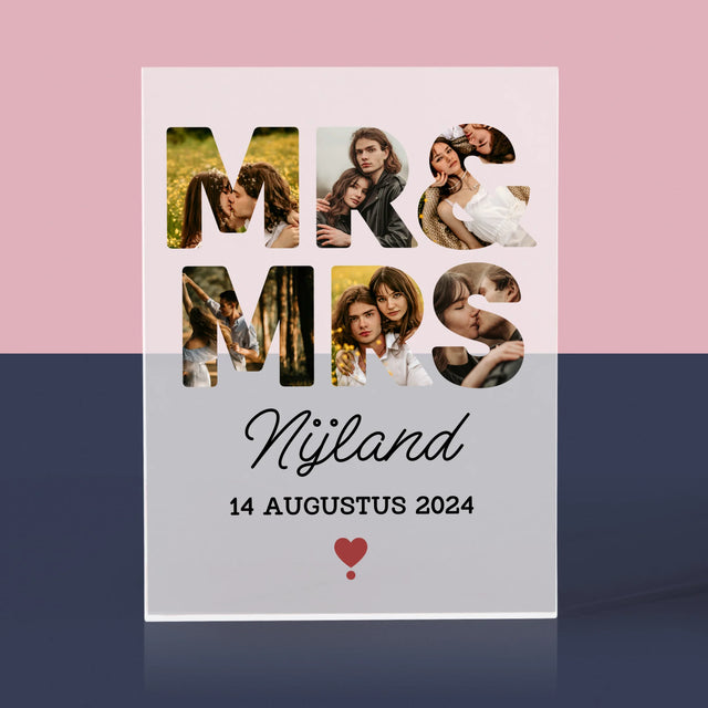 Woord Van Foto'S: Mr&Mrs - Acryl Blok