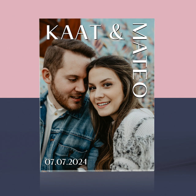 Foto En Handtekening: Namen, Trouw - Acryl Blok