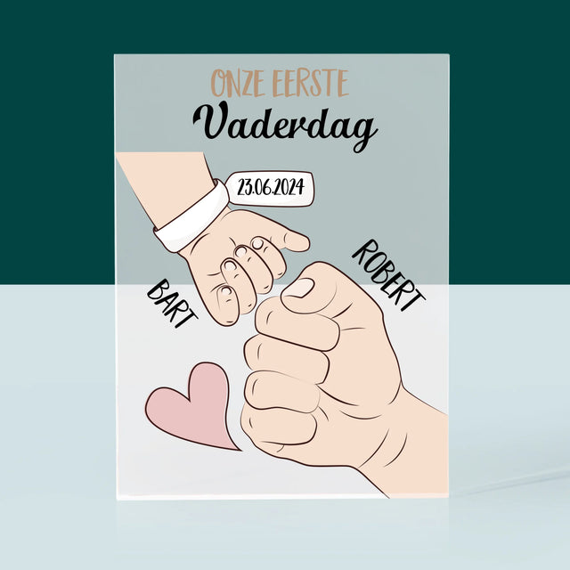 Naam En Handtekening : Eerste Vaderdag Samen - Acryl Blok