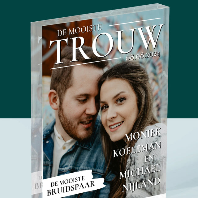 Omslag Van Tijdschrift: De Mooiste Trouw - Acryl Blok
