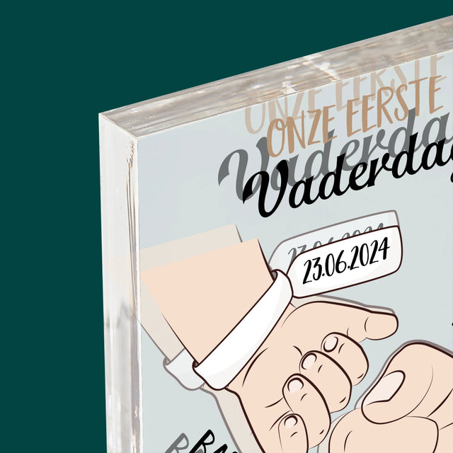 Naam En Handtekening : Eerste Vaderdag Samen - Acryl Blok