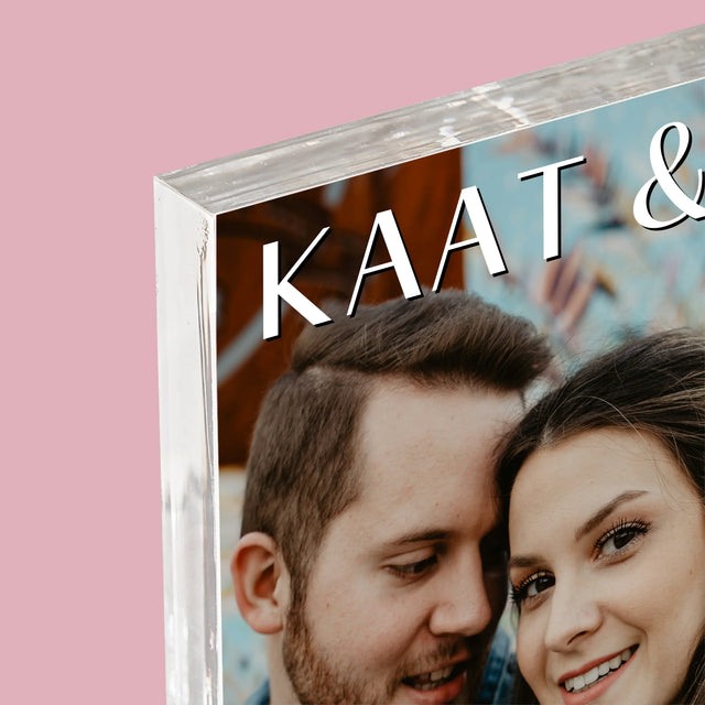 Foto En Handtekening: Namen, Trouw - Acryl Blok