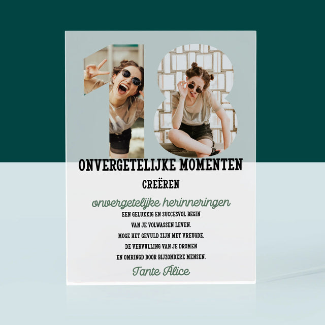 Woord Van Foto'S: 18De Verjaardag - Acryl Blok