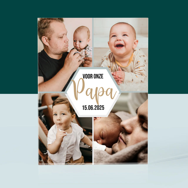 Fotocollage: Voor Onze Papa - Acryl Blok