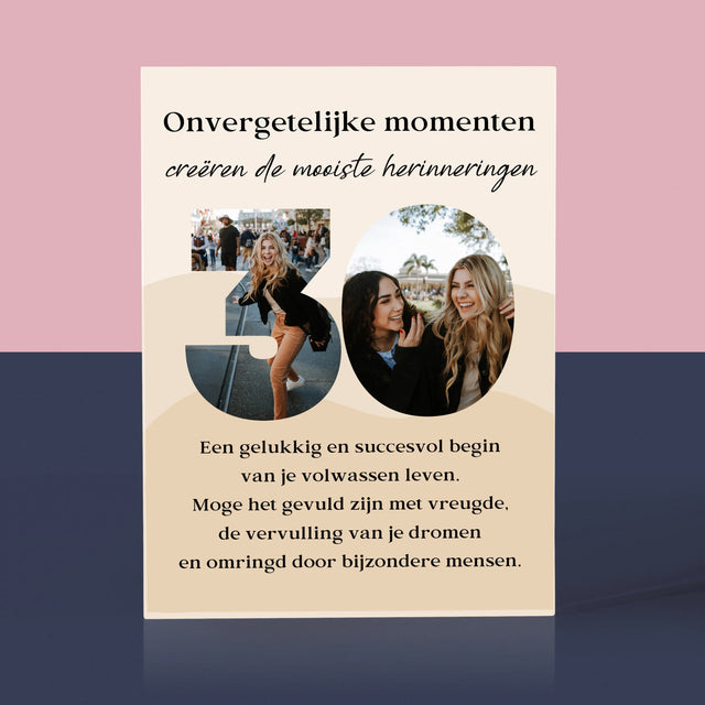 Woord Van Foto'S: 30E Verjaardag - Acryl Blok