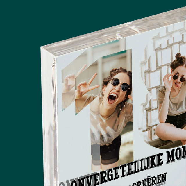 Woord Van Foto'S: 18De Verjaardag - Acryl Blok