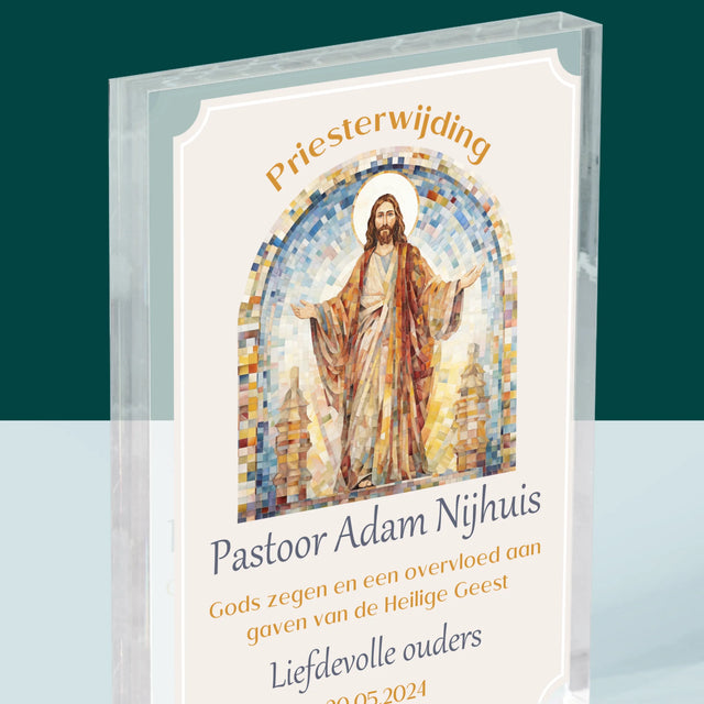 Naam En Handtekening : Priesterwijding - Acryl Blok