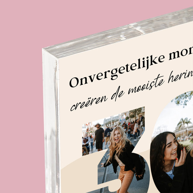 Woord Van Foto'S: 30E Verjaardag - Acryl Blok