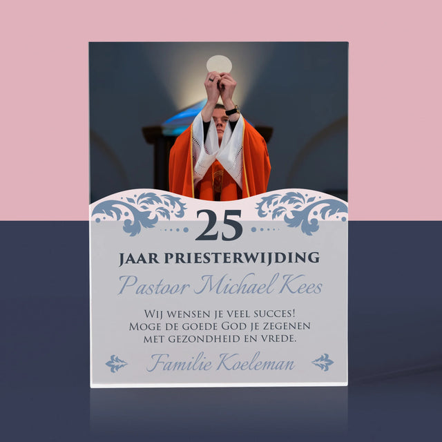 Foto En Handtekening: Priesterjubileum - Acryl Blok