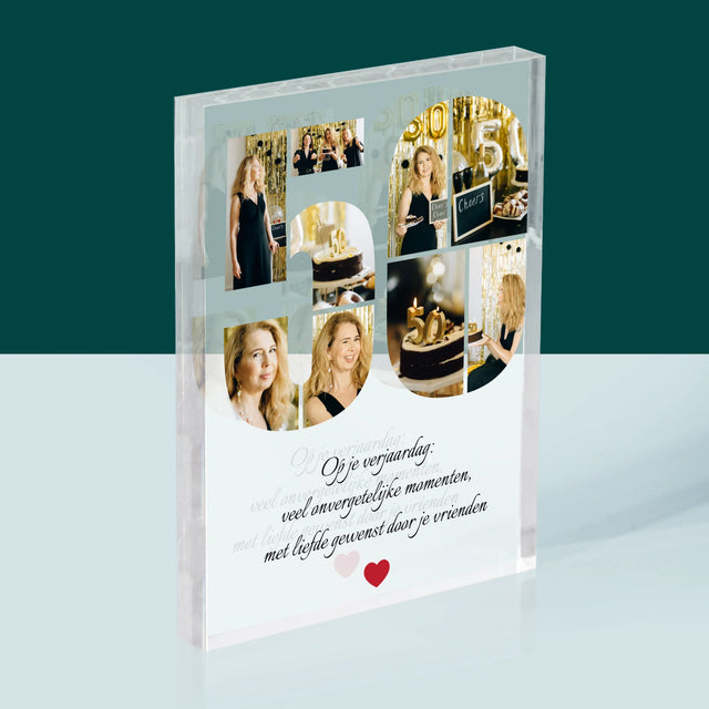 Vorm Van Foto'S: 50E Verjaardag Wensen - Acryl Blok