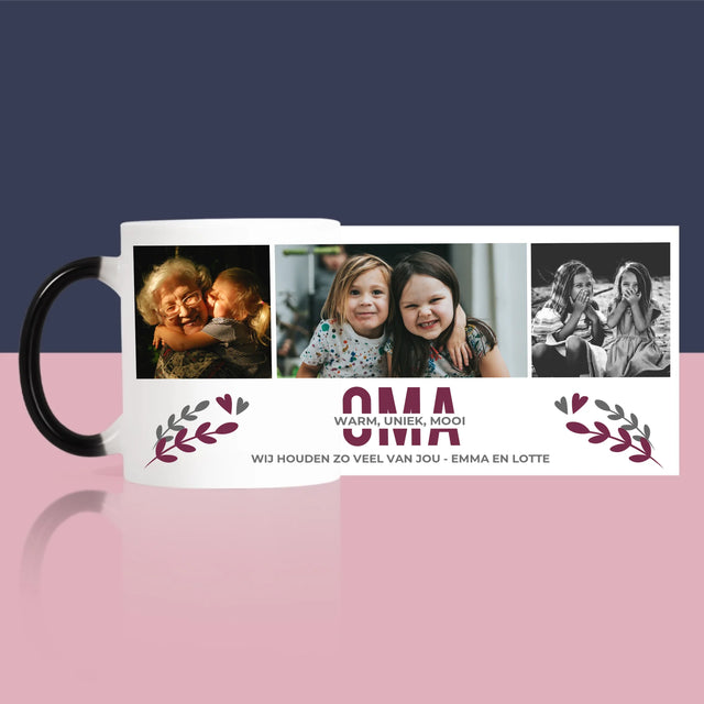 Fotocollage: Kenmerken Oma - Mok