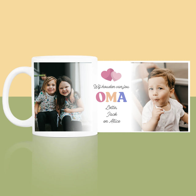 Fotocollage: Wij Houden Van Jou, Oma - Mok