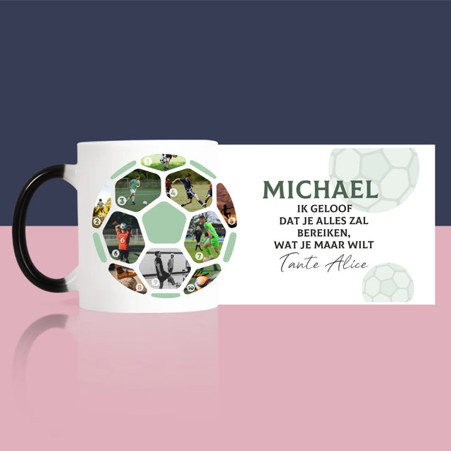 Fotocollage: Fotocollage Voetbal - Mok