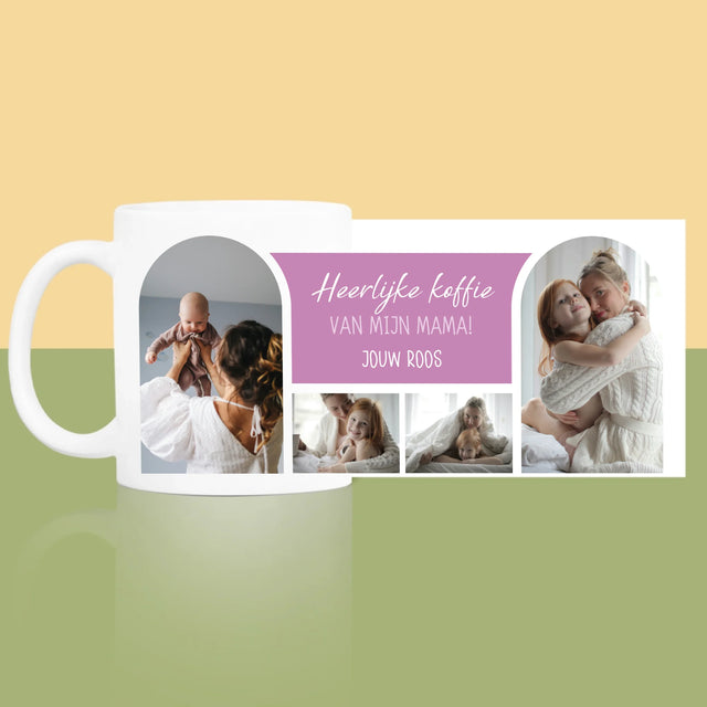 Fotocollage: Lekkere Koffie, Mama - Mok