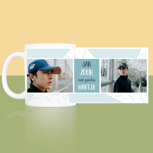 Fotocollage: Zoont Met Goud Hartje - Mok